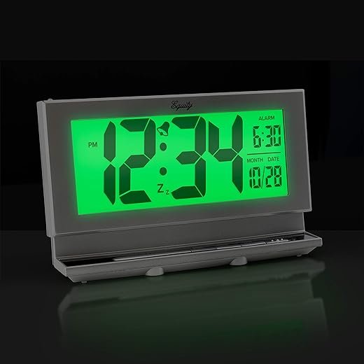 Equity’s 2” Digital LCD Alarm Clock with Night Vision Model# 30041 Silver