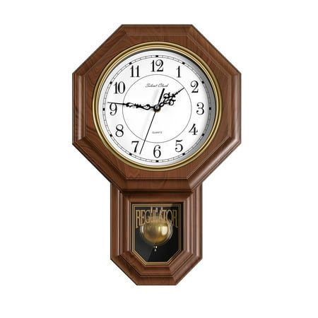 Essex Westminster Chime Pendulum Wall Clock, 17.8 x 11.8, Walnut