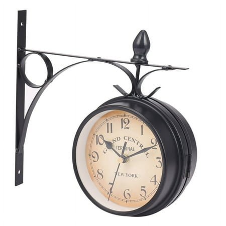 European-Style Double-Sided Wall Clock Classic Clocks Monochrome