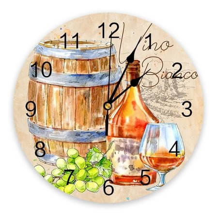 Fall Wine Barrel Retro Wall Clock Silent Digital Clocks for Home Bedroom Kitchen ration Hanging Watch