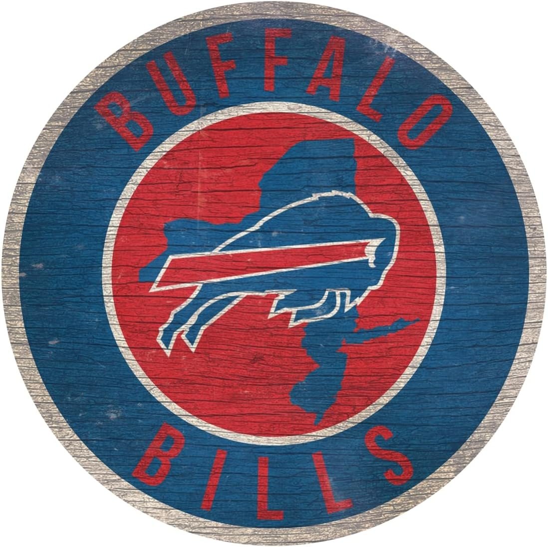 Fan Creations Buffalo Bills Wood Sign 12 Inch Round State Design