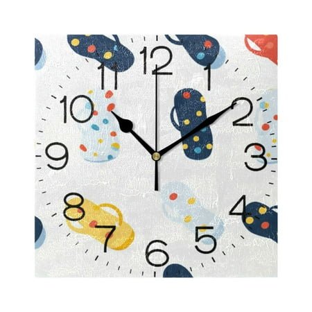 Flip Flop with Dots Wall Clock 7.78 Non-Ticking Silent Battery Operated for Home Bedroom Office Kitchen Living Room