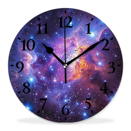 generic 12 inch Round Wall Clock,Galaxy Nebula Space Universe Planet Starry Graceful,Silent Non-Ticking Wall Clock Decor for Home Office Kitchen Living Room Bedroom