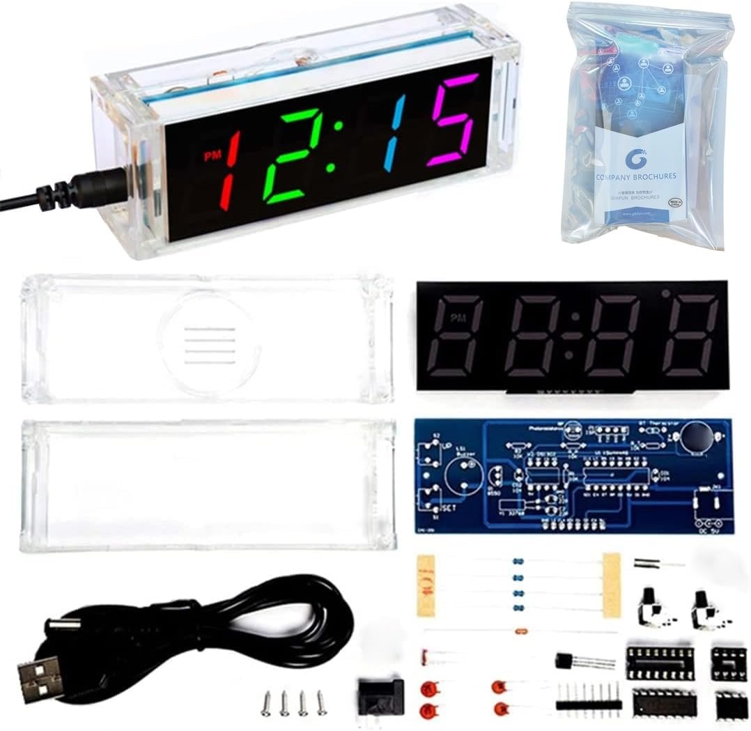 Gikfun Colorful Digital LED Electronic Alarm Clock DIY Kits Soldering Practice Learning Project EK1973