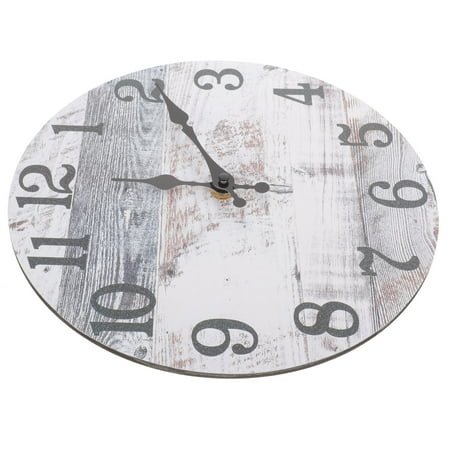 Home Clock Digital Creative Round Wall 18 Inches Without Battery Vintage Decor Rustic House Decorations for Forniture Plastic Wood