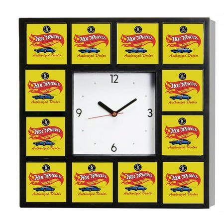 Hot Wheels Dealer Advertising Promo Big Square Wall Clock 10.5.