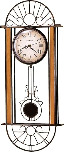 Howard Miller Devahn Wall Clock 625-241 – Wrought-Iron and Wood with Quartz Movement