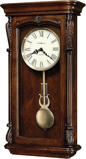 Howard Miller Henderson Wall Clock 625-378 – Hampton Cherry with Quartz, Dual-Chime Movement