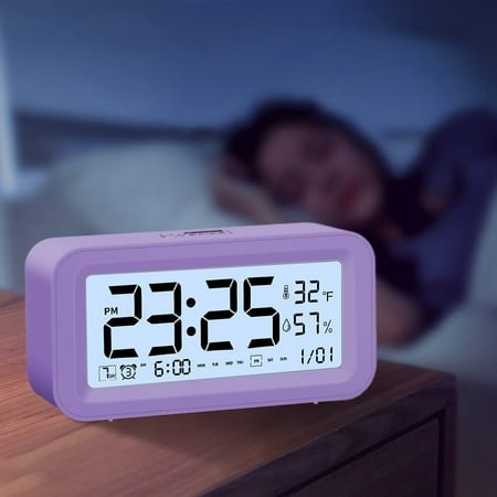 Ikohbadg LED Digital Alarm Clock with Stereo Display, 12/24Hr Format, and Countdown Timer - Snooze Function Included for Easy Waking - Portable and Colorful Design for Home or Office