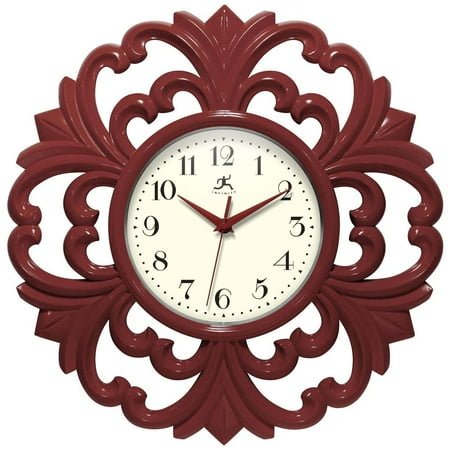 Infinity Instruments 15.5 Glicinia Wall Clock, Red