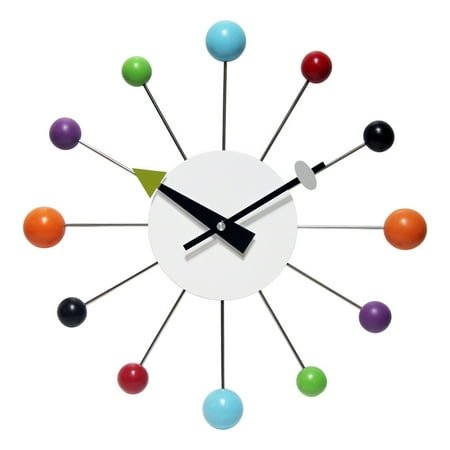 Infinity Instruments 15 Inch Orb Spoke Mid Century Modern Wall Clock