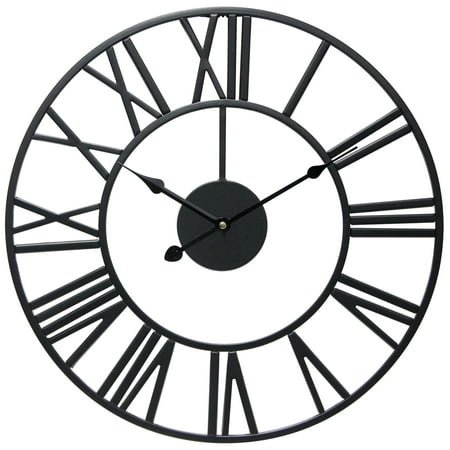 Infinity Instruments Black Tower Indoor Transitional Analog Display 18-inch Wall Clock