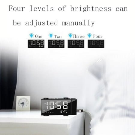 Iumwxz Holiday Travel Digital Led Display Fm Radio Projection Alarm Clock Voice Talking Projector home decor christmas clearance outdoors indoor