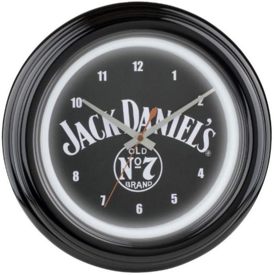 Jack Daniel's Old No. LED Light Wall Clock Analog Whiskey Bar 12.5 Plastic Black