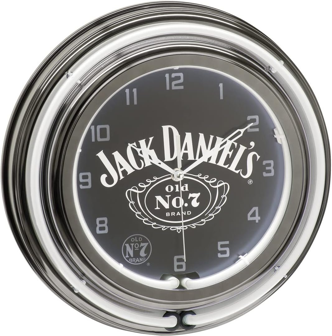 Jack Daniel's Whiskey Logo - Old Number 7 - Double Neon Bar Wall Clock