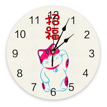 Japanese Style Cats Wall Clock Silent Digital Clocks for Home Bedroom Kitchen Living Room ration