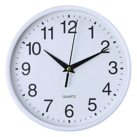 JIASONJY Wall Clock for Living Room, Indoor Non-Ticking Silent Quartz Quiet Sweep Movement Wall Clock for Office, Bathroom, Living Room Decorative Inch White