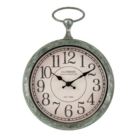 La Crosse Clock 9 Pocket Watch Analog Quartz Wall Clock, 404-3828-Int