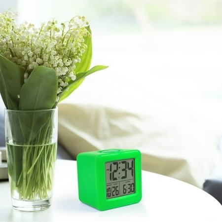 La Crosse Technology Equity by La Crosse Green Soft Cube LCD Alarm Clock with Smart Light