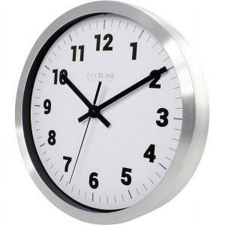 La Crosse Technology Round Brushed Silver Metal Wall Clock