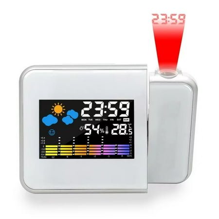 Led Alarm Projection Clock Thermometer Hygrometer Wireless Weather Station Digital Watch Desk Table Project Radio Clock