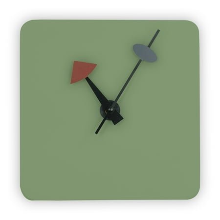 LeisureMod Manchester Modern Design Square Silent Non-Ticking Wall Clock, Mint