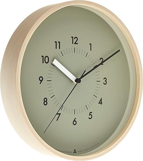 Lemnos Wall Clock Analog Soso General Quartz Watch Natural Color Wood SOSO Gray AWA13-06 GY Lemnos