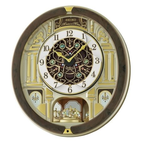 Limited Edition 2022 Seiko Melodies in Motion Wall Clock, Golden Pillars