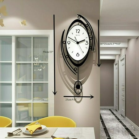 Living Room Wall Clock 3D Large Luxury Metal Clocks Nordic Art Style Home Decor 25*59cm