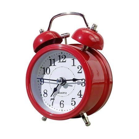 LOVIVER Alarm Clock with Backlight, Simple Design, Silent, Analog Clock, Loud Alarm for Adults, Kids, Heavy Sleepers, Home Decoration Red