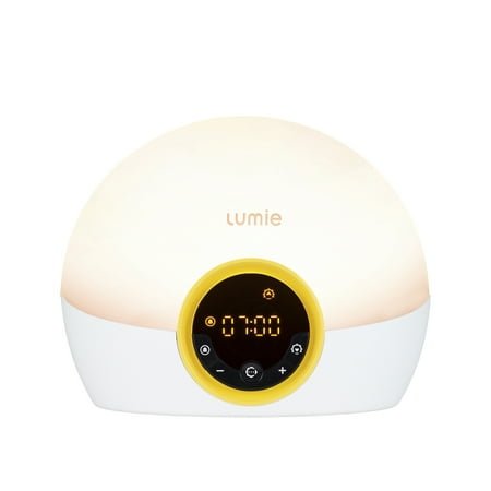 Lumie Bodyclock Rise 100 LED Wake-up Light Sunrise Alarm Clock feat. Sunset, White/Yellow