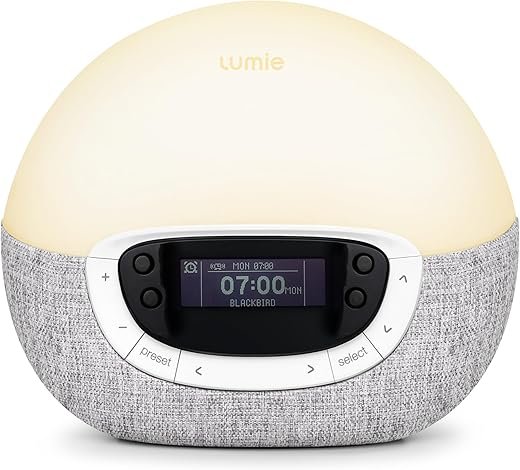 Lumie Bodyclock Shine 300 - Alarm Clock Simulates Sunrise & Sunset - Bedside Lamp with Customizable Light Duration - Wake-Up Light, Night Light & Reading Light - with Warm LEDs