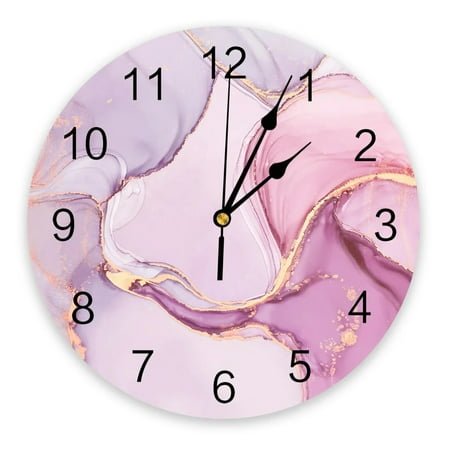 Marble Texture Ink Style Round Wall Clock for Home Decor Living Room Silent Modern Creative Wall Clocks