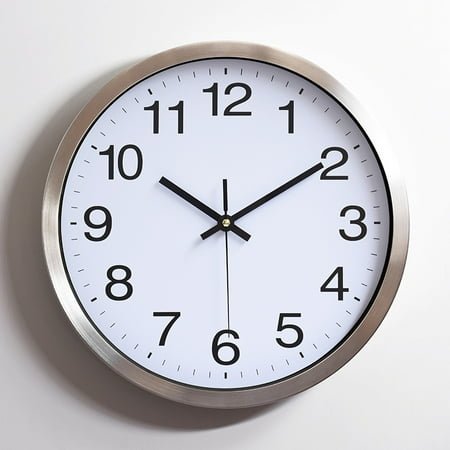 Metal stainless steel silent wall clock creative fashion living room aluminum wall clock-style 2