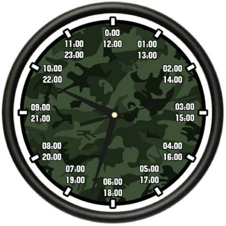 MILITARY TIME Wall Clock army navy marine air force time timing gift