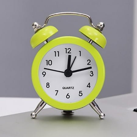 Mini Round Alarm Clock Desktop Table Bedside Clocks Kids Adults Travel Clock Decor