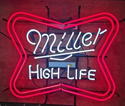 Neon Signs Beer Bedroom miller High Life Beer Glass Neon Signs for Man Cave Birthday Party Neon Light Art Wall Lights 24 X 20 Inches