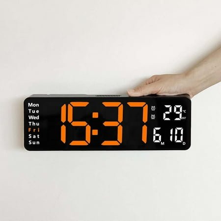 Newxiaaa Led Projection Alarm Clock, Multiple Uses Digital Alarm Clock Digital Clock Large Display Clock for Kids Learning To Tell Time, for Desk, Adult, Kid, Gift (Orange)