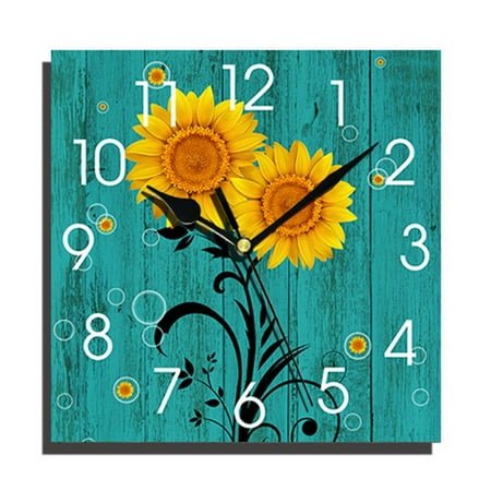 Non-Ticking Square Wall Clock, 10-Inch Silent Decor, Modern Clock for Bathroom, Bedroom, Office, and Home Decor, A