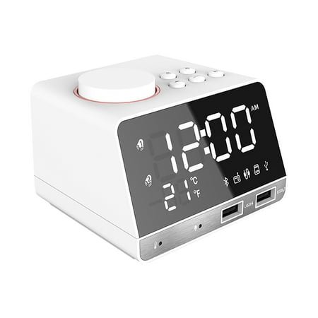 Nywaba Bluetooth Speaker Alarm Clock Alarm Clock for Bedroom, Bedside Analog Alarm Clock,Integrated Multi-Function USB Power Supply Radio Home Bedside Card Audio