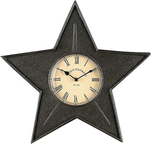 Park Designs Black Star Metal Clock 16" H