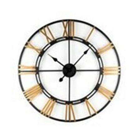 Peterson Artwares CL7035 Wrought Iron Wall Clock with Bold Rusty Roman number