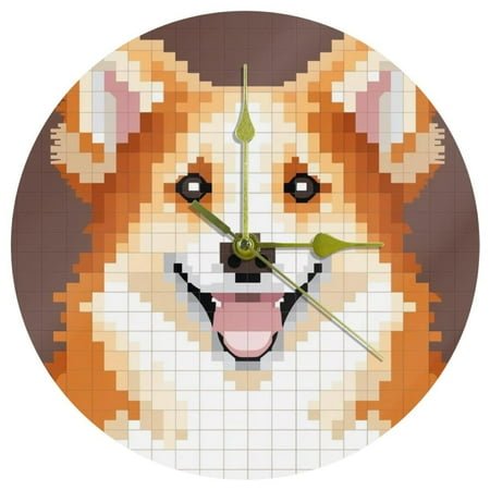 Pixel dog Modern Acrylic Circular Wall Clock - Sleek Timepiece for Stylish Décor