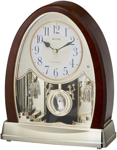 Rhythm Clocks "Joyful Crystal Bells" Musical Motion Mantel Clock