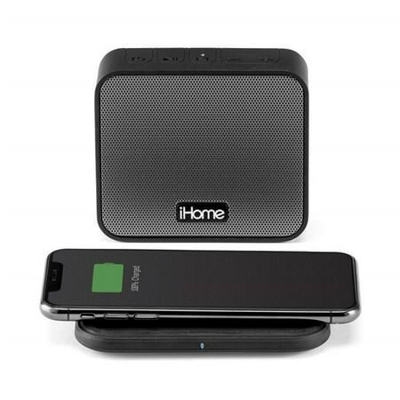 SDI Technologies iHome Portable Bluetooth Speaker with Qi Wireless Charging Speakers & Alarm Clocks, Black