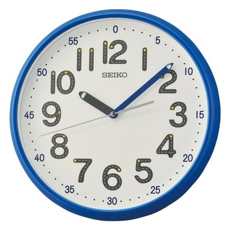 Seiko 12 inch Shuyona Blue Analog Quartz Traditional Wall Clock Quiet Sweep Second Hand Battery Powered Youth QXA793LLH