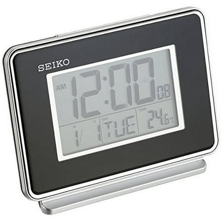 Seiko 4 Hudson Digital Bedside Alarm Clock 2 Alarm Calendar Thermometer Light QHL068KLH