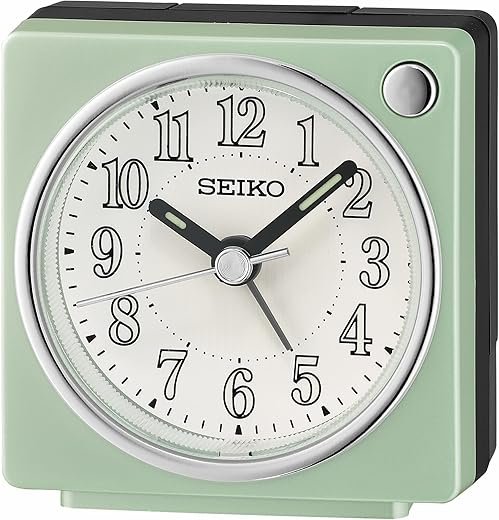 Seiko Fuji II Bedside Alarm Clock, Pearl Green