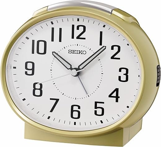 Seiko Imperial Non Ticking Bedroom Alarm Clock, 4 Inch, Gold