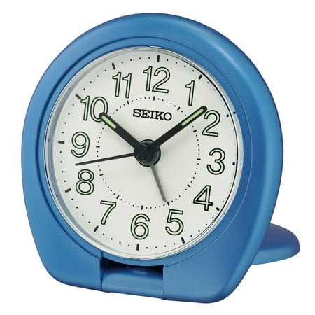 Seiko Sakai Travel Beep Alarm, Metallic Blue Traditional Quartz Analog QHT018LLH